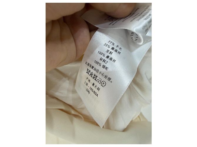 Autre Marque Vestido Dior Branco de Lã e Seda Multicor - vista 5