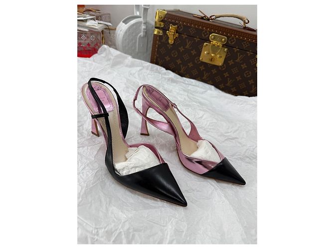 Dior Heels Multicolor Leather Black and Pink Multiple colors - view 4