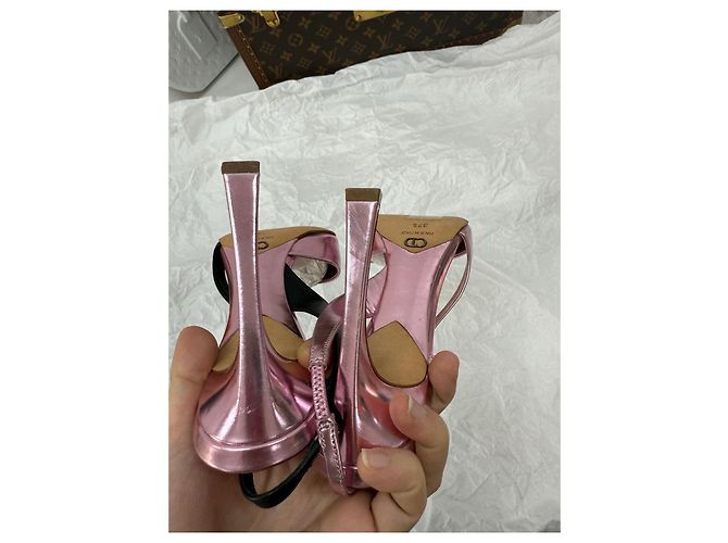 Dior Heels Multicolor Leather Black and Pink Multiple colors - view 5
