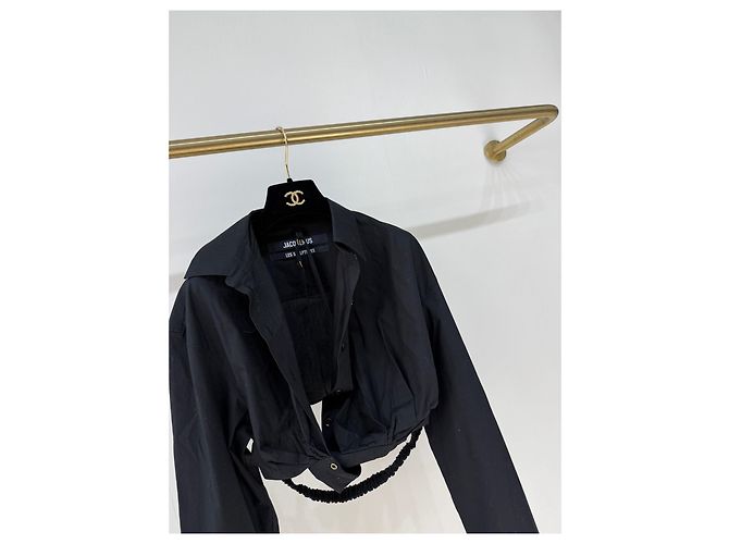 Jacquemus Schwarzes Baumwoll Hemdjacke Oberteil Mehrfarben - Ansicht 3