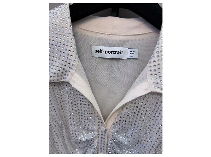Self portrait Self-Portrait Oberteil Silber mit Strass aus Polyester Gr. 12 Mehrfarben - Ansicht 3
