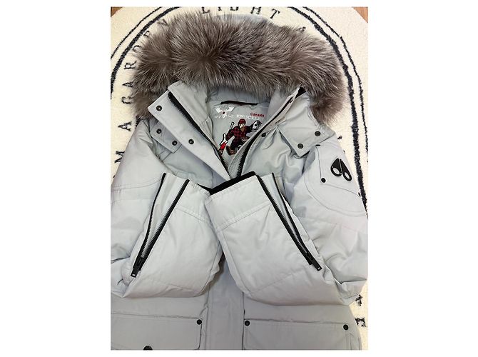 Moose Knuckles Daunenjacke Silber mit abnehmbarer Kapuze Mehrfarben - Ansicht 6
