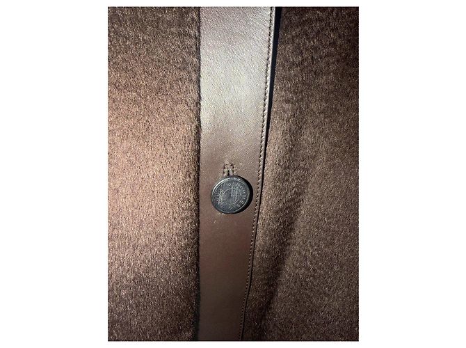 Cappotto Hermès in cashmere e alpaca marrone Taglia 38 Multicolore - vista 6