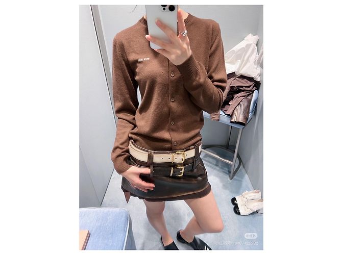 Jersey Miu Miu de cachemira marrón talla 36 Multicolor - vista 9