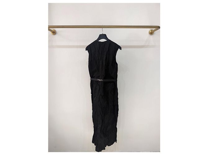 Autre Marque Abito Dior nero in cotone con ricamo a libellula Multicolore - vista 2