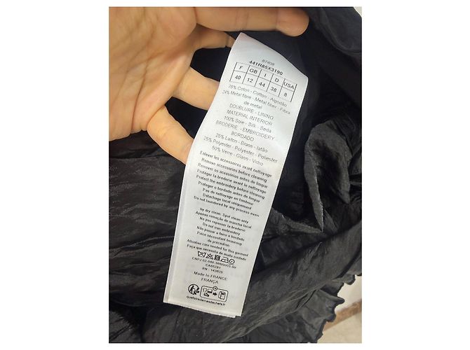 Autre Marque Abito Dior nero in cotone con ricamo a libellula Multicolore - vista 6