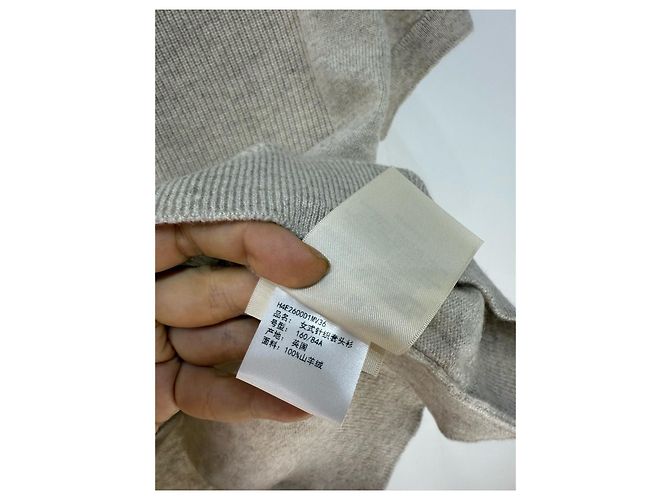 Malha Hermès de cashmere bege de manga curta Multicor - vista 6