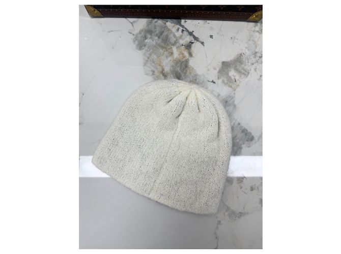 Gorro Chanel de cashmere cinza com logótipo double C Multicor - vista 2