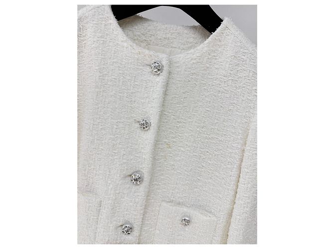 Chanel White Tweed Jacket Size 36 Multiple colors - view 3