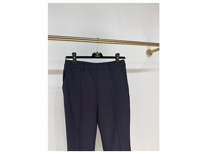Calças Prada Navy de Lã Corte Cigarette Multicor - vista 3
