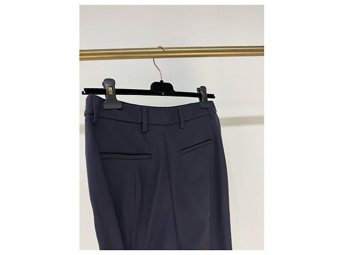 Calças Prada Navy de Lã Corte Cigarette Multicor - vista 4