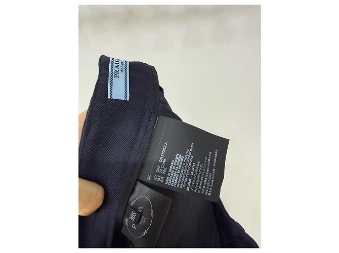 Calças Prada Navy de Lã Corte Cigarette Multicor - vista 5