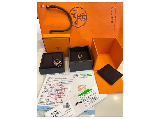 Hermès Pig nose Ring aus Gelbgold mit Strass Mehrfarben - Ansicht 2