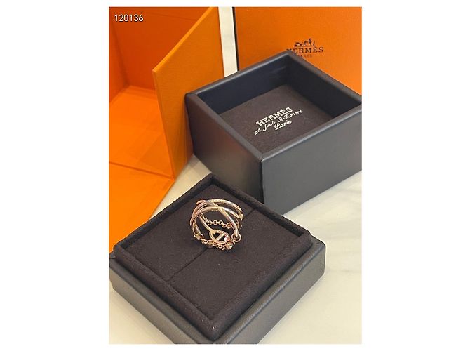 Hermès Pig nose Ring aus Gelbgold mit Strass Mehrfarben - Ansicht 3
