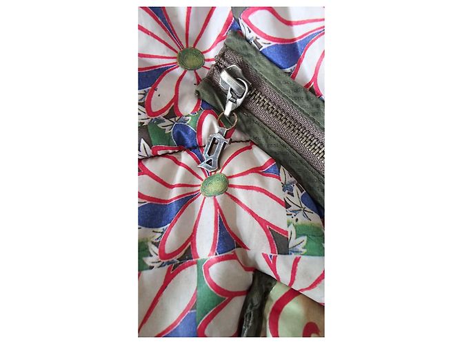 Giacca puffer John Galliano con stampa floreale patchwork e bordo in pelliccia Marrone Rosa Rosso Multicolore Verde - vista 4