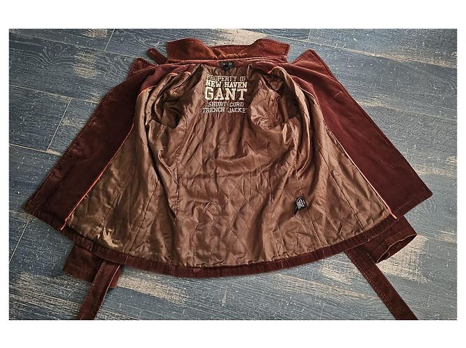 Autre Marque GANT Giacca Trench Corta in Velluto a Costine Marrone - vista 2