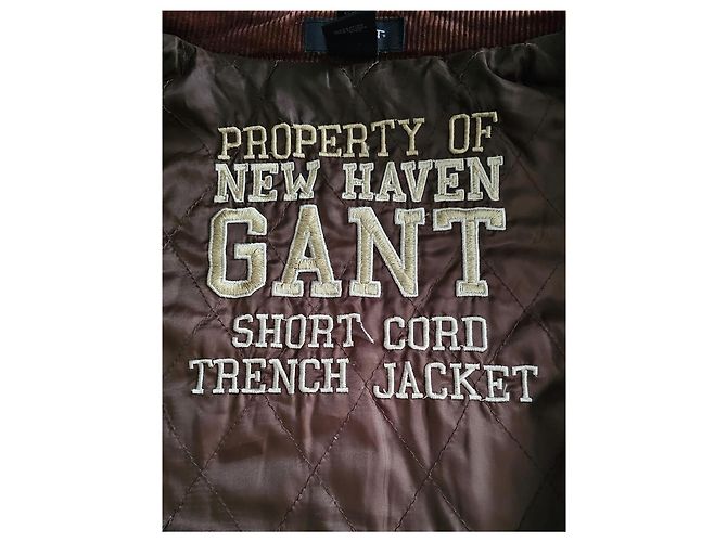 Autre Marque GANT Giacca Trench Corta in Velluto a Costine Marrone - vista 3