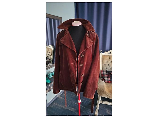 Autre Marque GANT Giacca Trench Corta in Velluto a Costine Marrone - vista 7