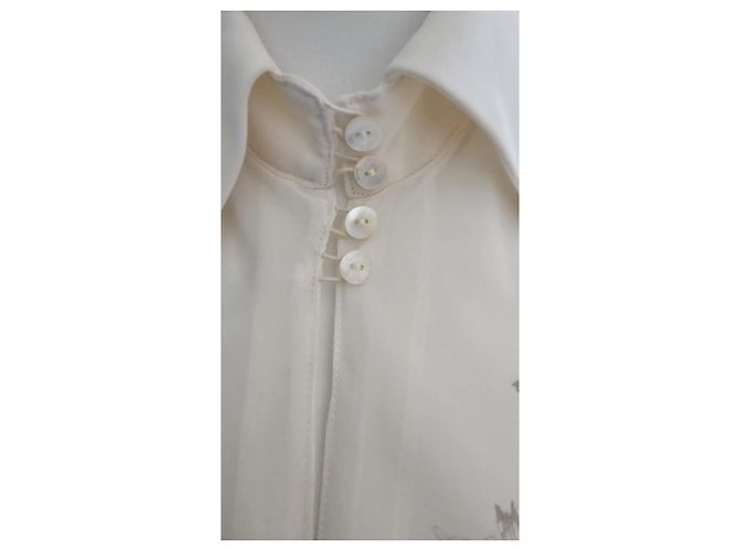 Blusa in seta Galliano con ricami floreali Crudo - vista 10