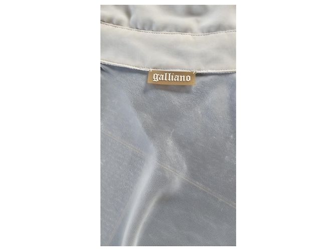 Blusa in seta Galliano con ricami floreali Crudo - vista 6