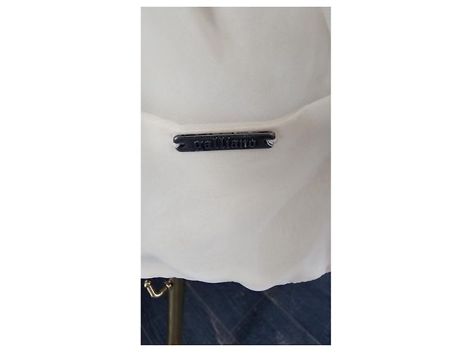 Blusa in seta Galliano con ricami floreali Crudo - vista 7