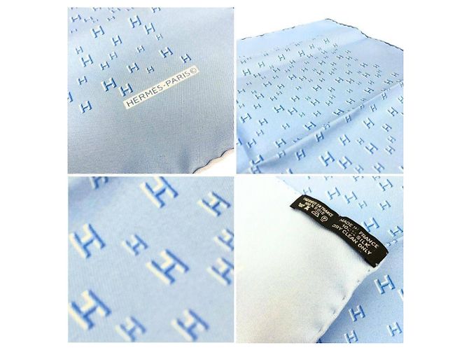 Hermès Hermes Light Blue Silk Scarf - view 2