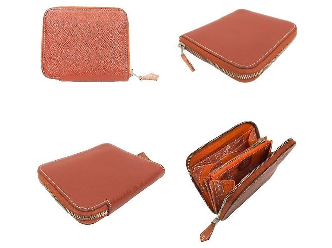 Hermès Cartera bi-fold Hermes Azap Compact en Terracotta - vista 2