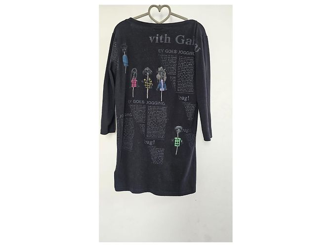 Camiseta Galliano de mezcla de algodón negra con estampado gráfico Negro - vista 2