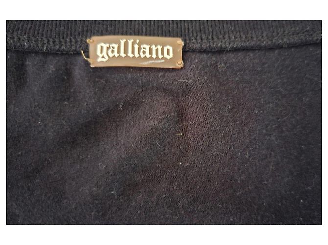 Camiseta Galliano de mezcla de algodón negra con estampado gráfico Negro - vista 8