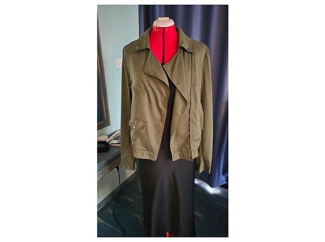 Guess Giacca Biker Khaki Cachi - vista 2