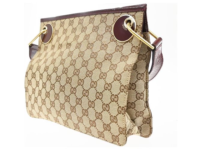 Borsa a tracolla Gucci in canvas Beige - vista 2