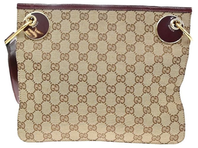 Borsa a tracolla Gucci in canvas Beige - vista 3