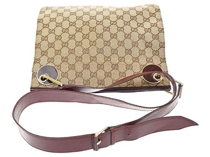 Borsa a tracolla Gucci in canvas Beige - vista 5
