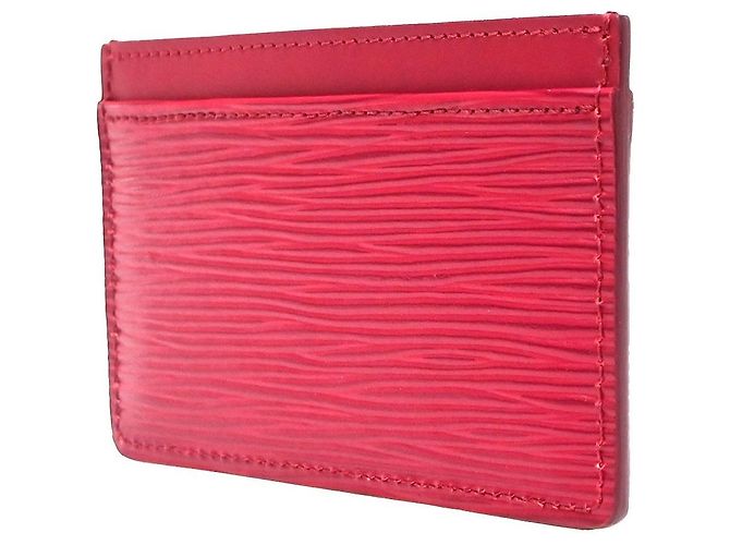 Louis Vuitton Porte Cartes Simple Card Holder Epi Leather Rosso - vista 3