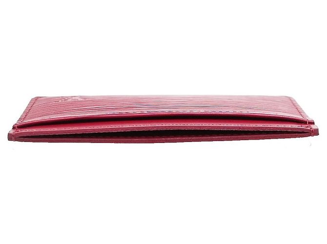 Louis Vuitton Porte Cartes Simple Card Holder Epi Leather Rosso - vista 5