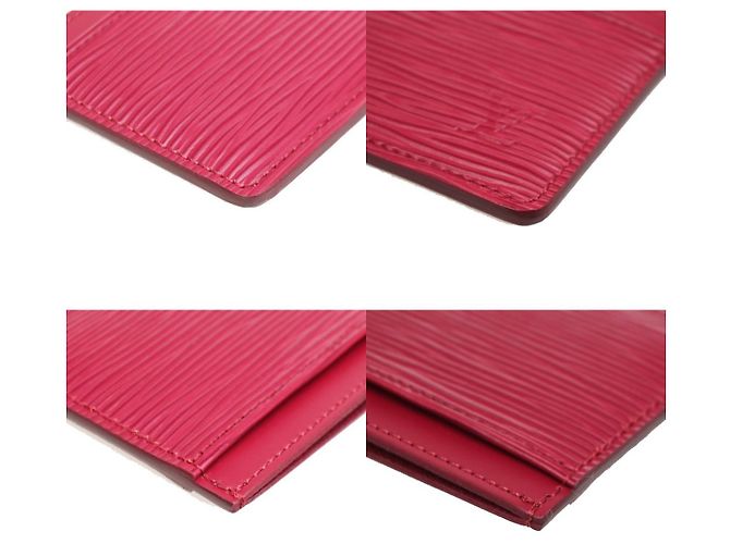 Louis Vuitton Porte Cartes Simple Card Holder Epi Leather Rosso - vista 7