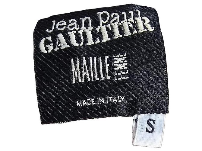 Jean Paul Gaultier "Maille" Top mit Blumenprint Schwarz Weiß Rot - Ansicht 2