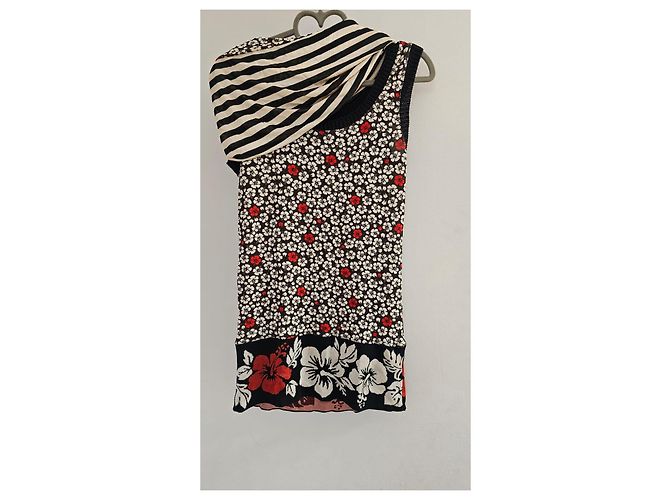 Top con estampado floral Jean Paul Gaultier "Maille" Negro Blanco Roja - vista 3