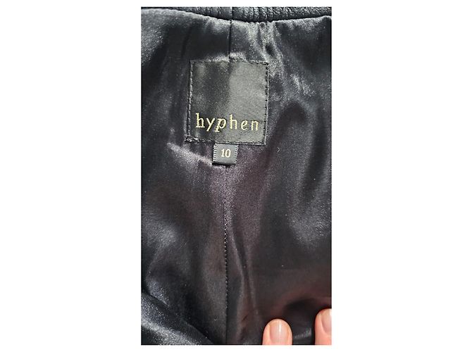 Autre Marque Pantalones de pierna recta en cuero negro Hyphen - vista 3