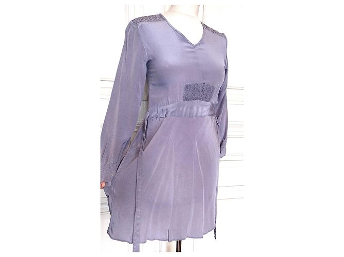 Autre Marque Vestido longo de seda lavanda Nocollection - vista 11