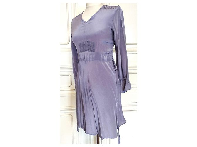 Autre Marque Vestido longo de seda lavanda Nocollection - vista 4