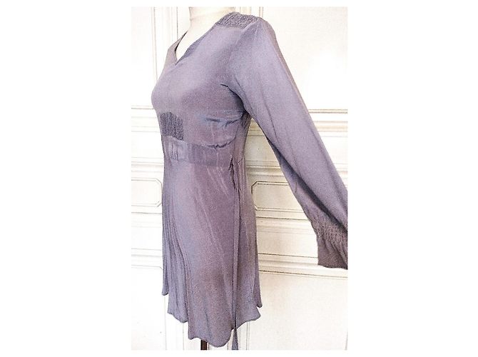 Autre Marque Vestido longo de seda lavanda Nocollection - vista 6