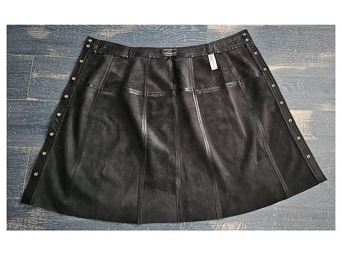 Falda midi de cuero negra con botones Vanessa Seward para La Redoute Collections Negro - vista 5