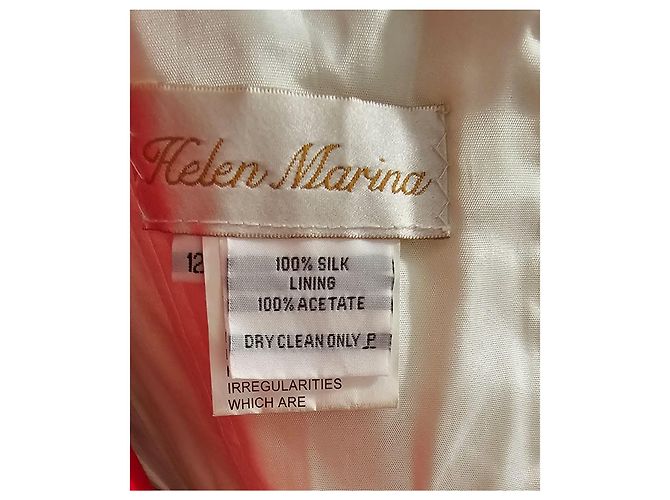 Autre Marque Helen Marina Elfenbeinfarbenes Seiden-Duchess-Kleid Weiß - Ansicht 3