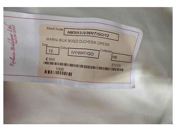 Autre Marque Helen Marina Elfenbeinfarbenes Seiden-Duchess-Kleid Weiß - Ansicht 5