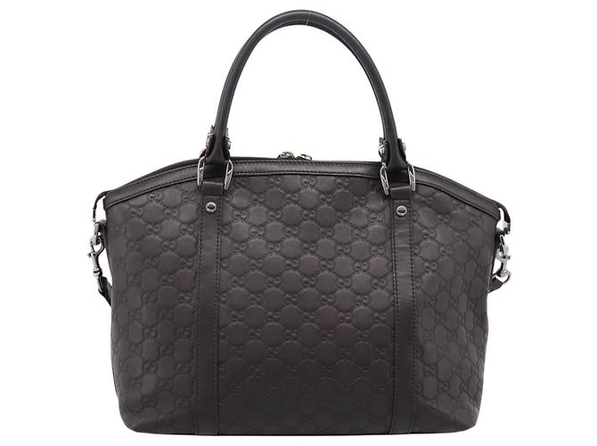 Borsa Gucci GG Charm Convertible Dome Satchel Guccissima Leather Medium Marrone - vista 2