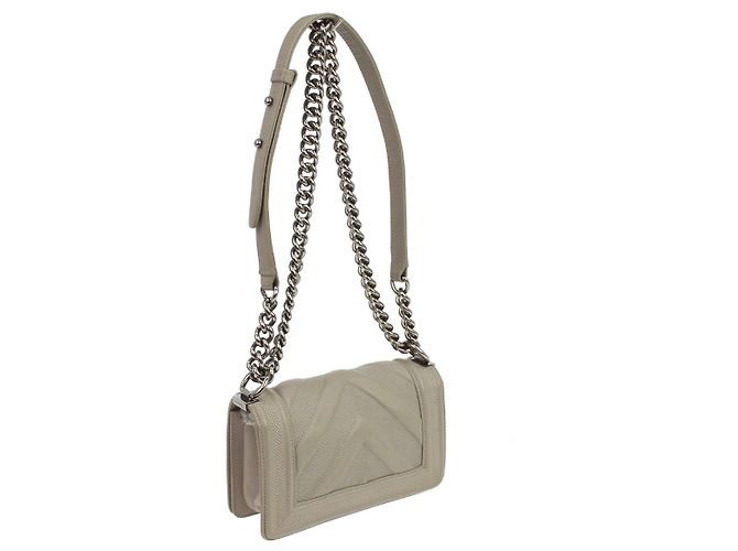 Chanel Boy Flap Chevron Lambskin Old Medium Marrone - vista 2