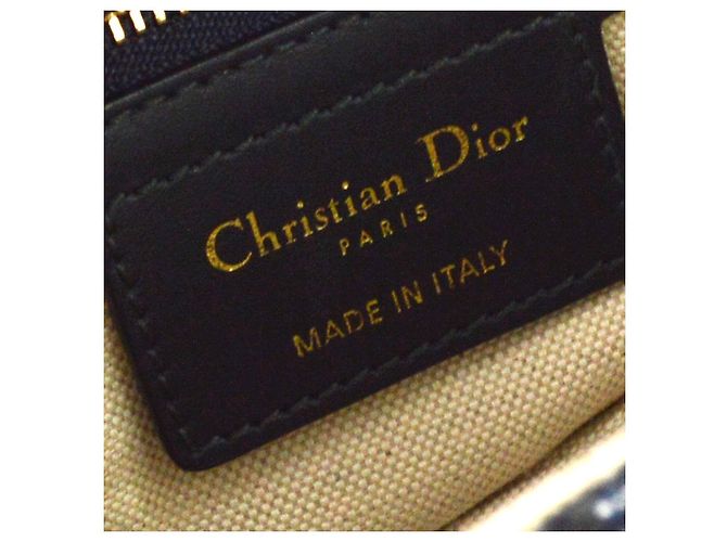 Borsa a mano Saddle Christian Dior con tracolla in tela Oblique Medium Blu navy - vista 4