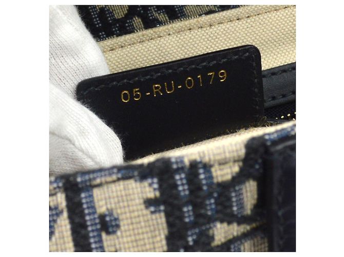 Borsa a mano Saddle Christian Dior con tracolla in tela Oblique Medium Blu navy - vista 5