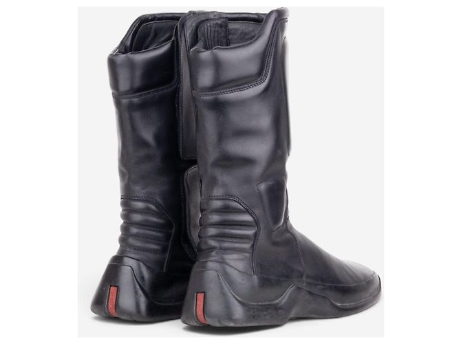 Stivali Biker Astro Moto con punta quadrata e gambale medio Prada AW99 Nero - vista 2